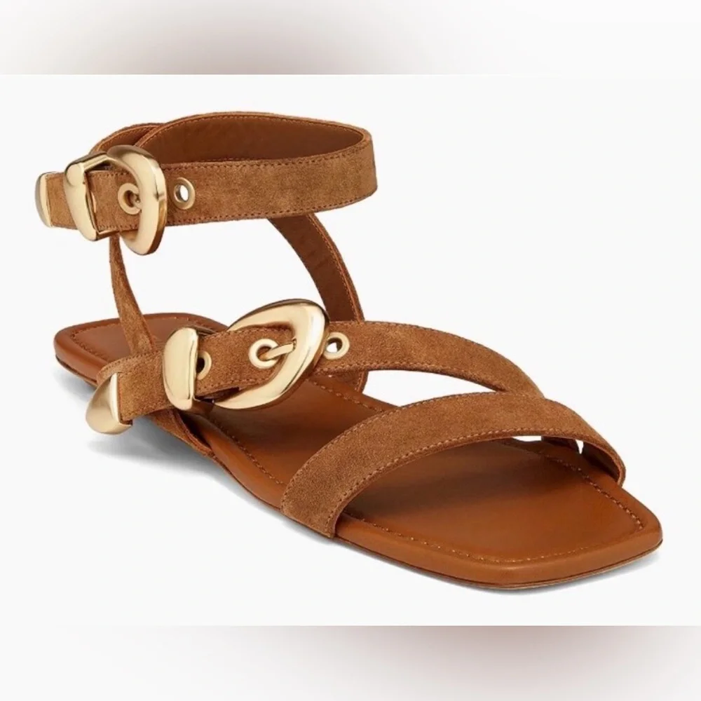 STUART WEITZMAN Maven Suede Flat Sandals FLATS Size 8B